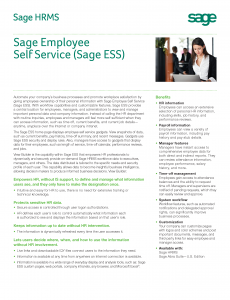 Sage HRMS Employee and Manager Self Service Brochure ESS (PDF)