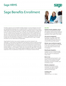 Sage HRMS Benefits Enrollment Feature Sheet (PDF)