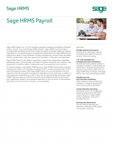 Sage HRMS Payroll Brochure (PDF)
